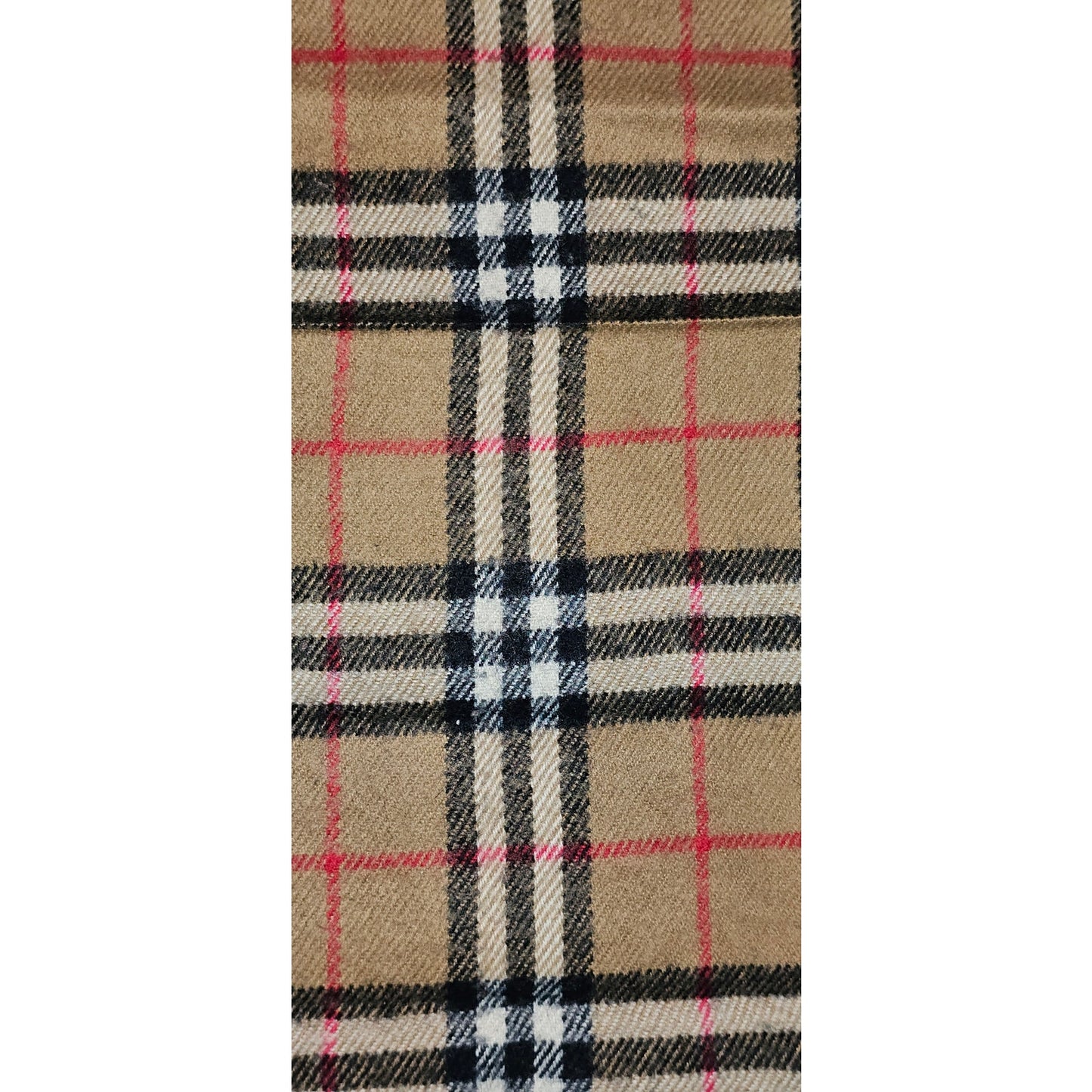 BURBERRYs of London 100% Lambswool BEIGE Scarf Shawl Nova Check Vintage Made In England