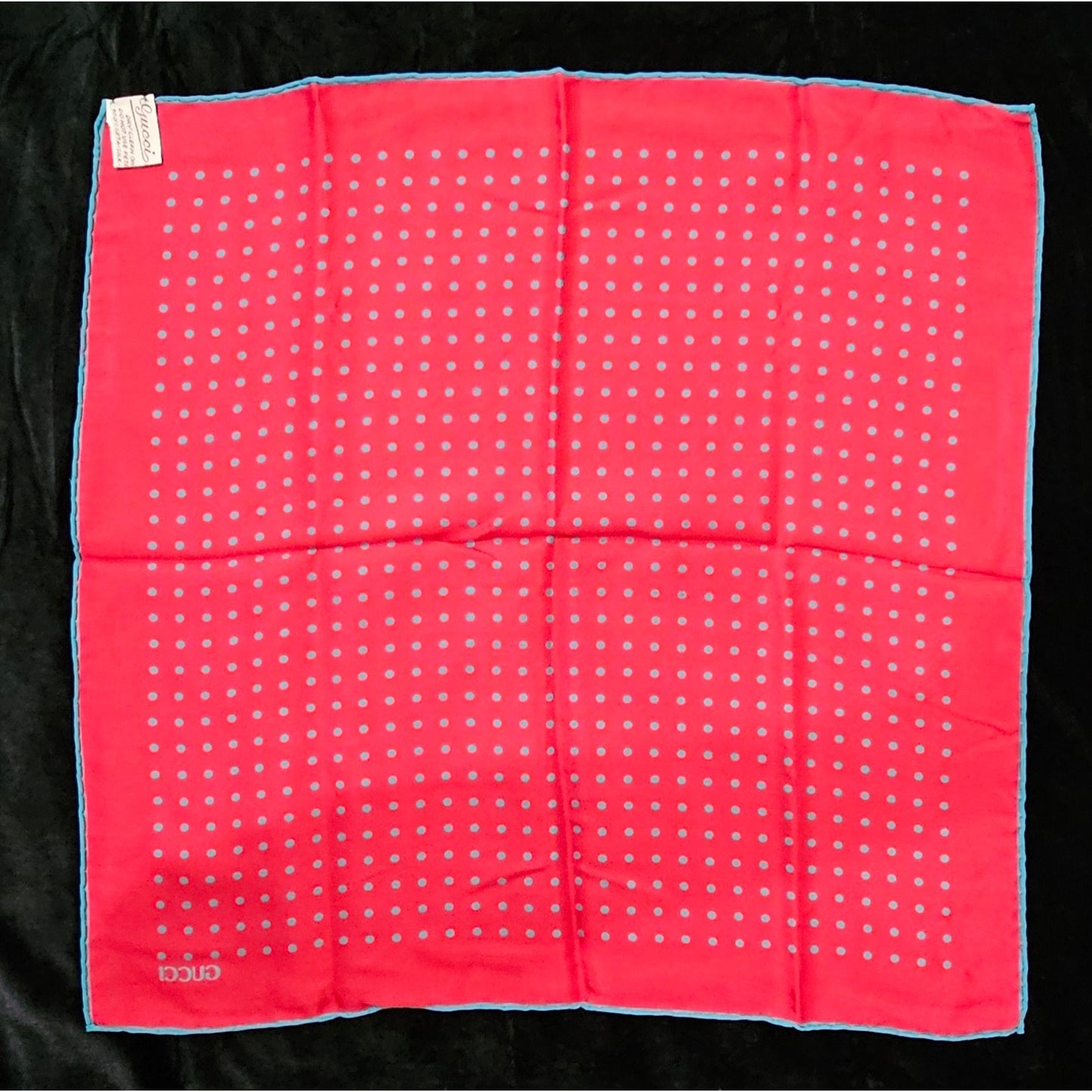 Gucci Silk Polka Dot Pocket Square /Handkerchief