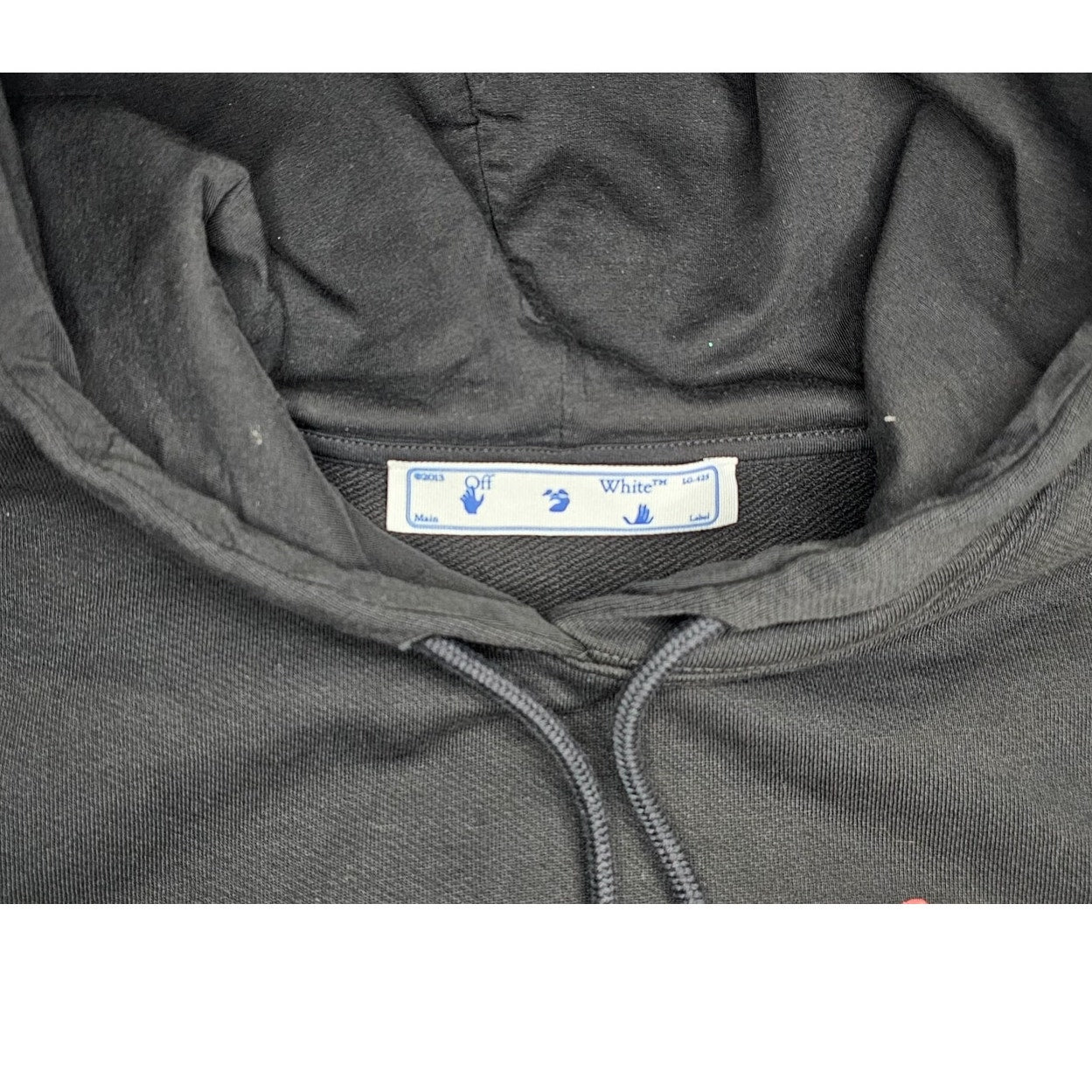 Off White Black Hoodie with Red Floral Design NWT S