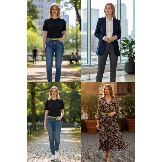 Bottega Veneta Cintura Double Gummy triangle Belt - Fluorescent Yellow 80cm/32in