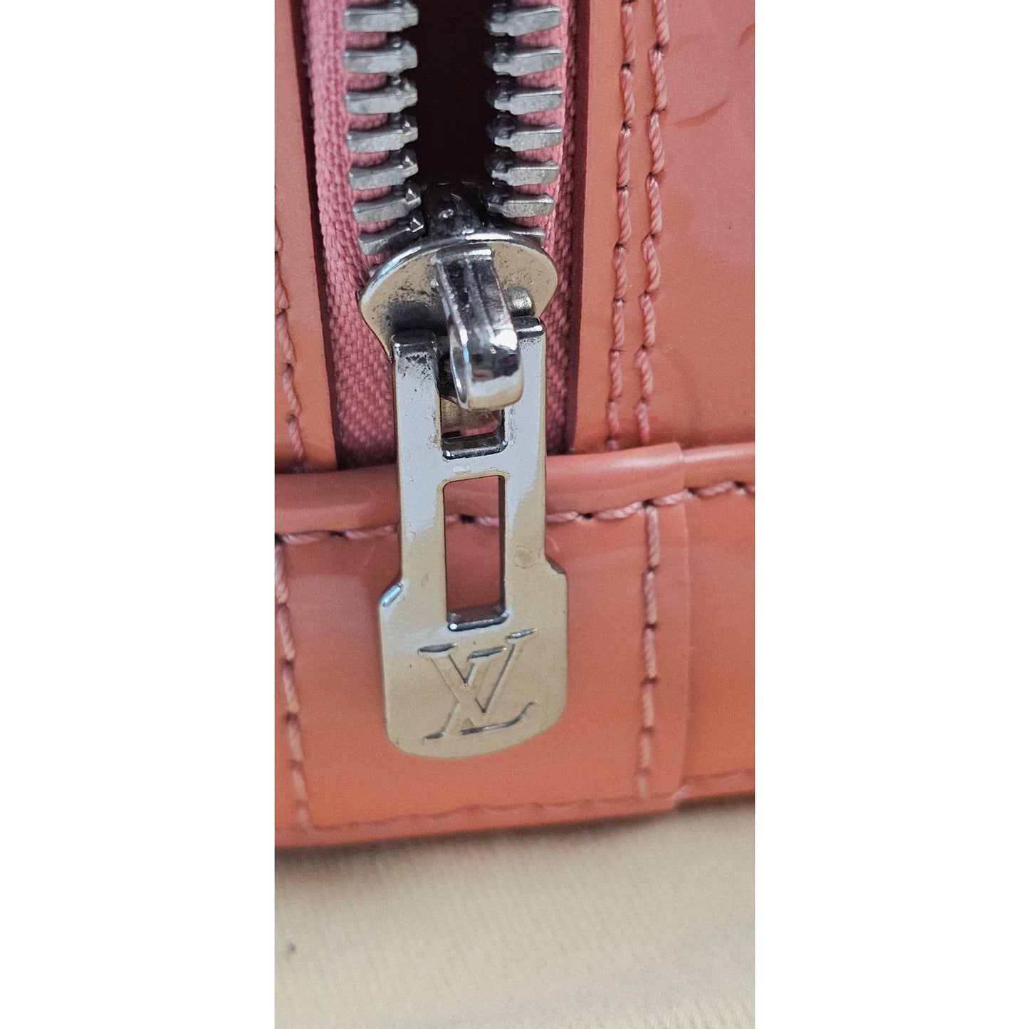 Louis Vuitton Rose Litchi Monogram Vernis Alma PM Bag