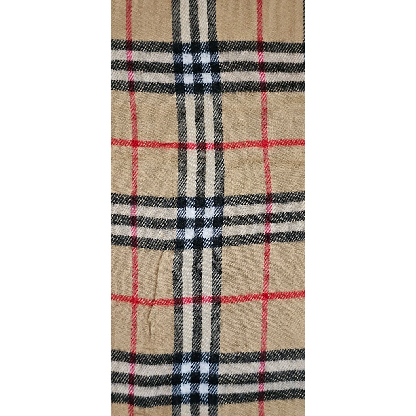 BURBERRYs of London 100% Lambswool BEIGE Scarf Shawl Nova Check Vintage (Longer)