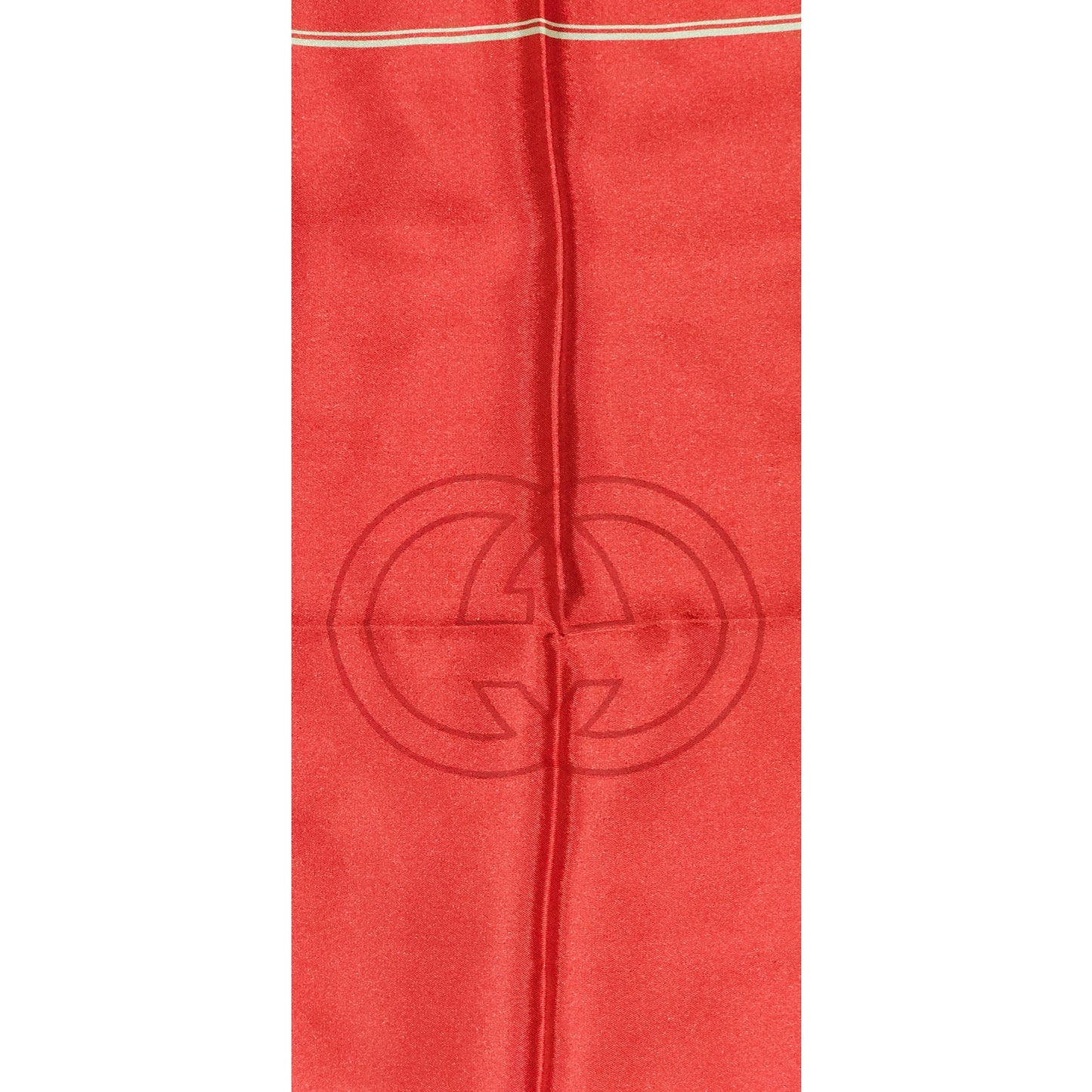 RED Gucci Silk GG Logo Pocket Square /Handkerchief
