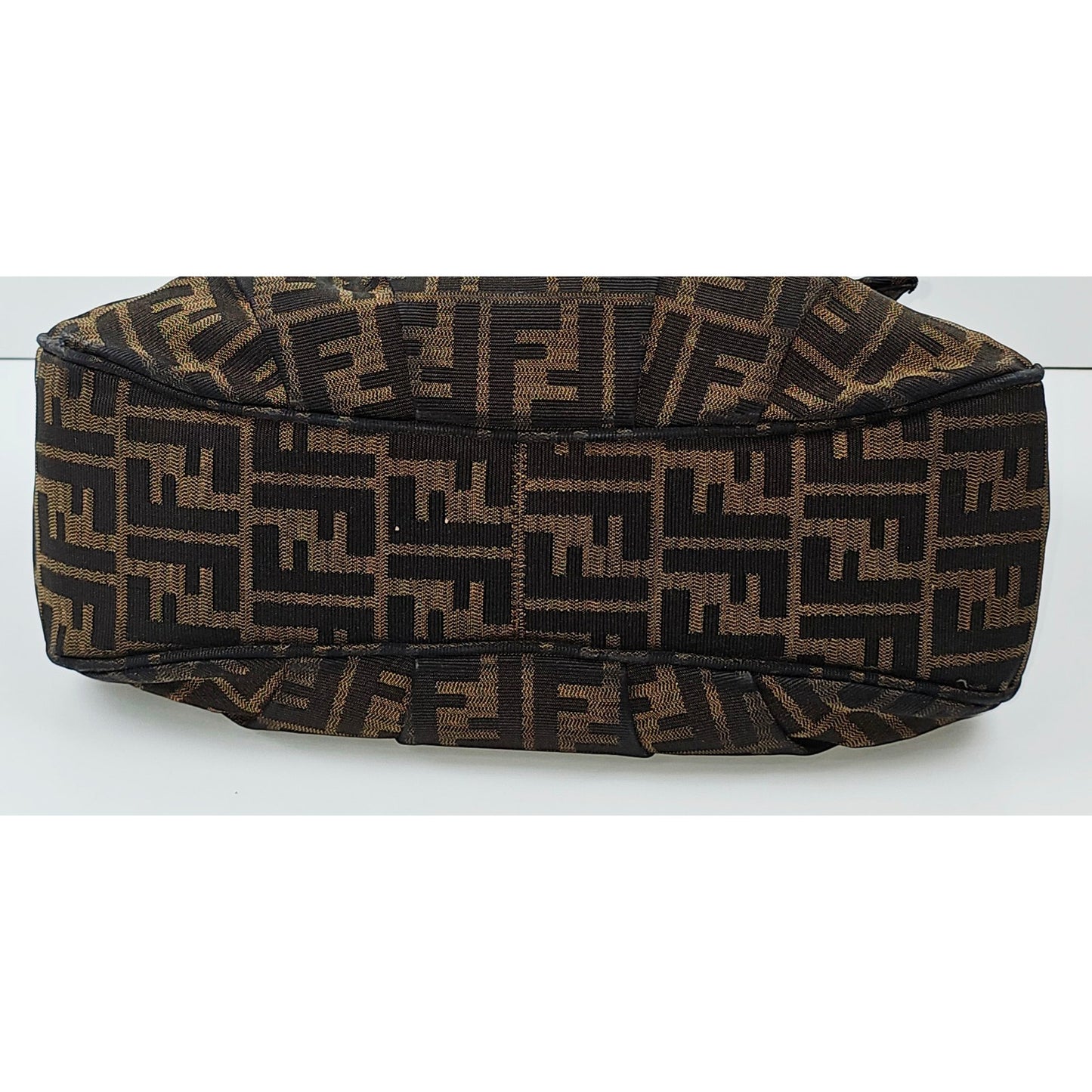 Fendi Tobacco Zucca Print Canvas Mia Flap Shoulder Bag