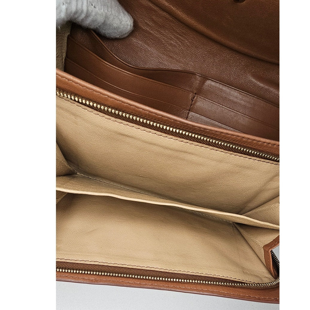 Bottega Veneta Intrecciato woven tan leather continental flap wallet