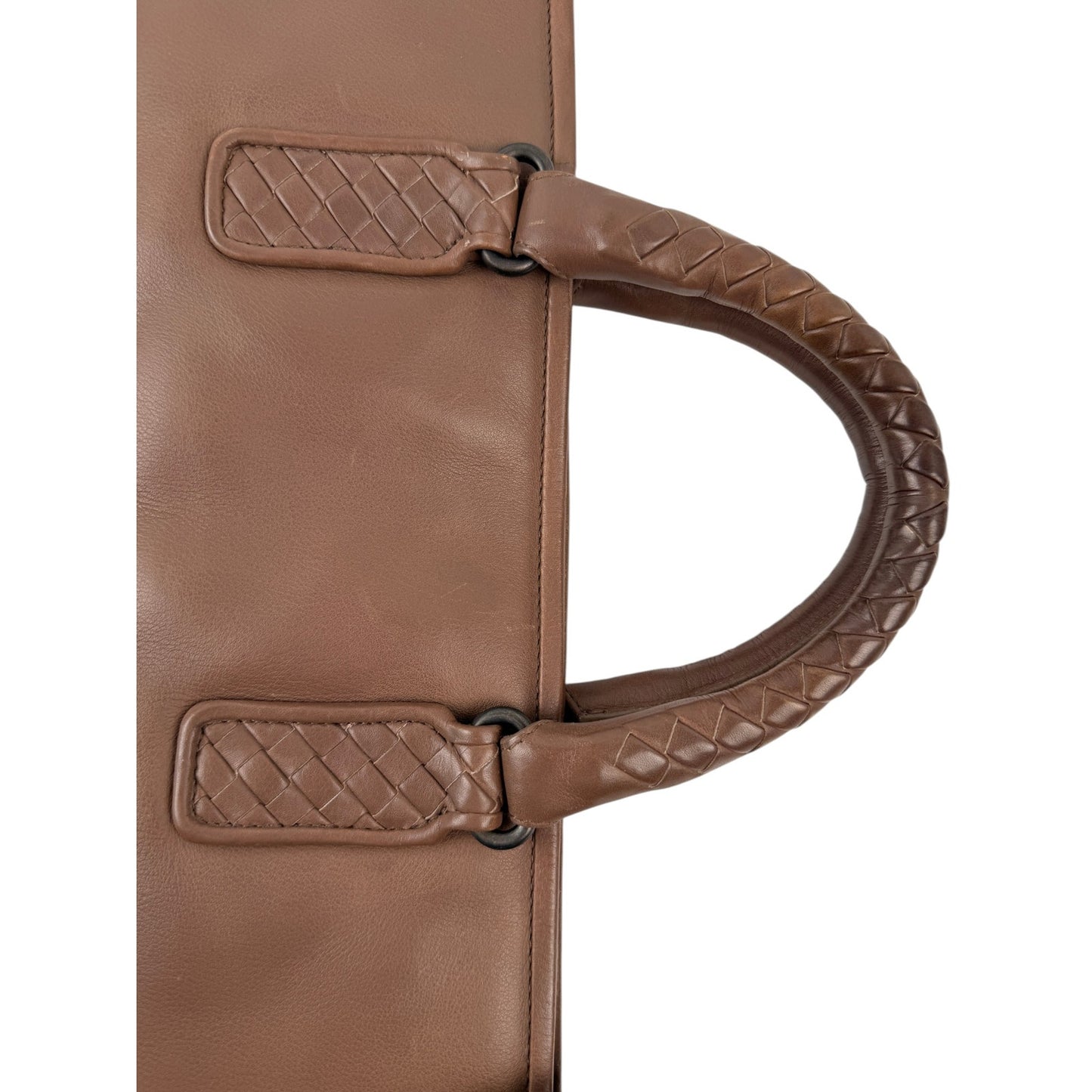 Bottega Veneta Intrecciato Leather Briefcase Bag Brown