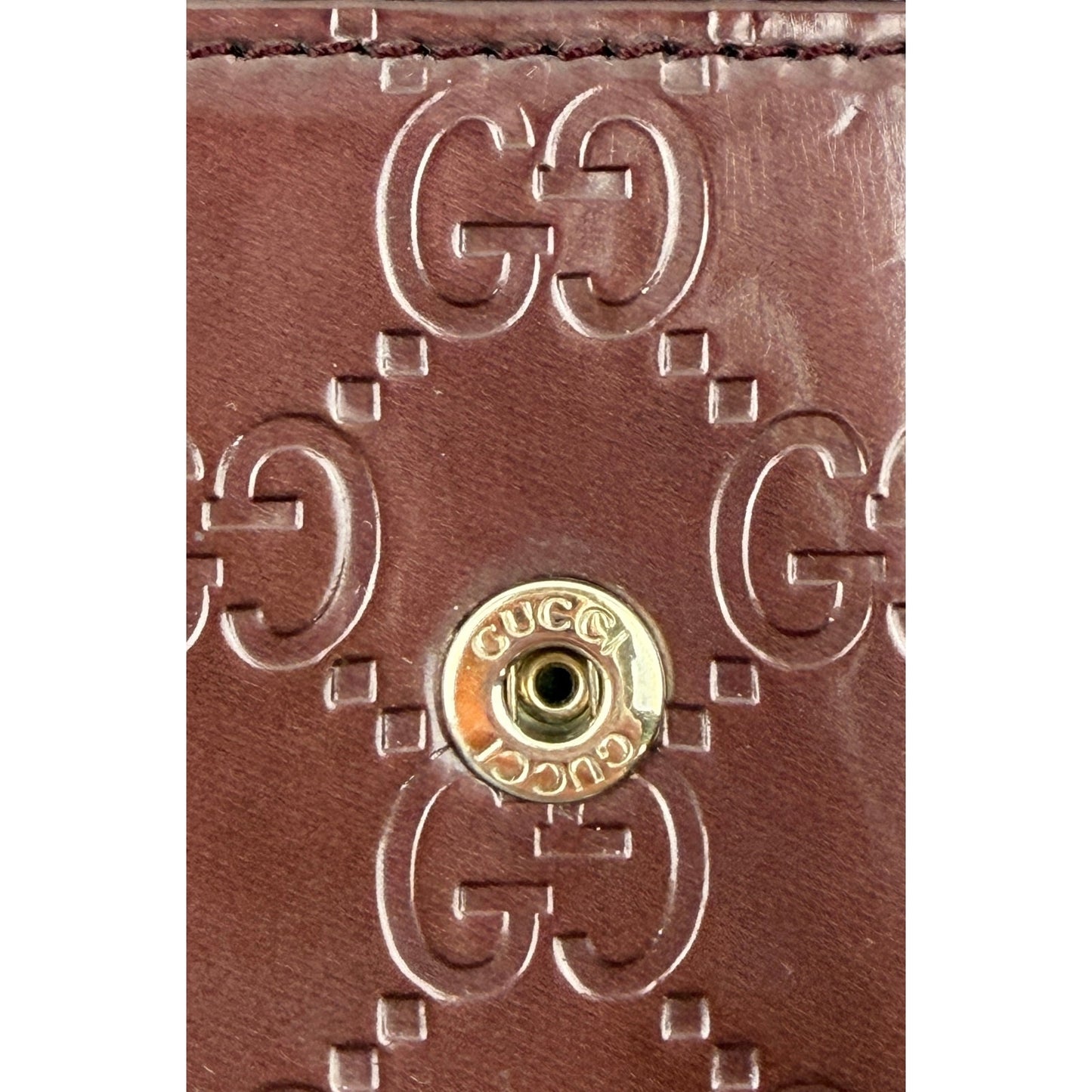 Gucci Guccissima Lovely Heart Continental Wallet Burgundy