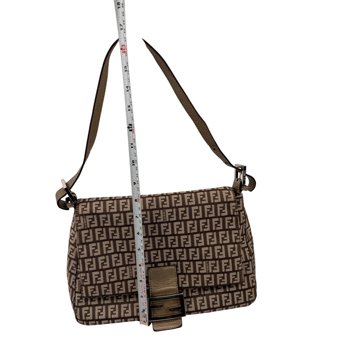 Fendi Beige/Brown Zucchino Fabric and Leather Mama Baguette Bag