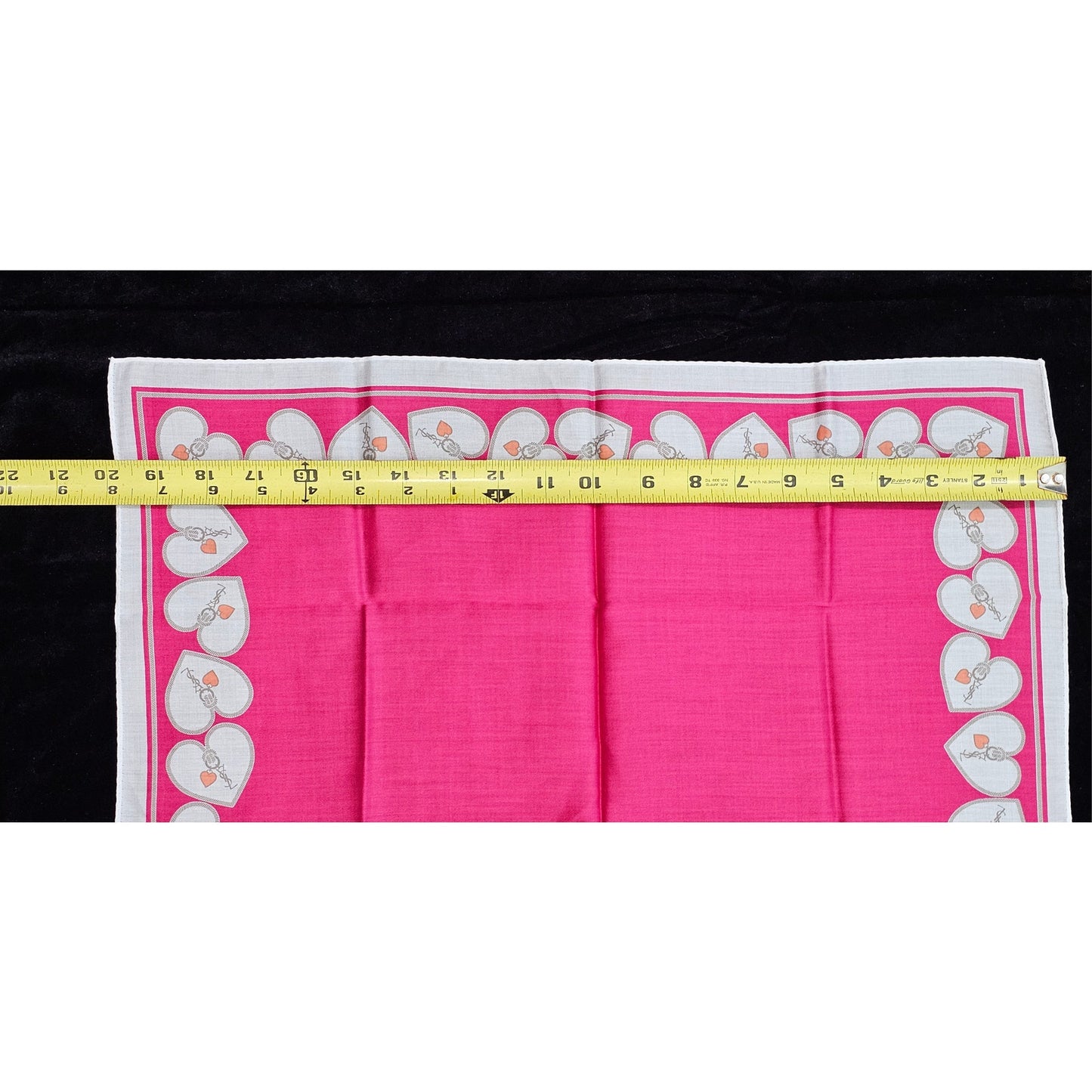 Yves Saint Laurent Silk Heart Design Handkerchief