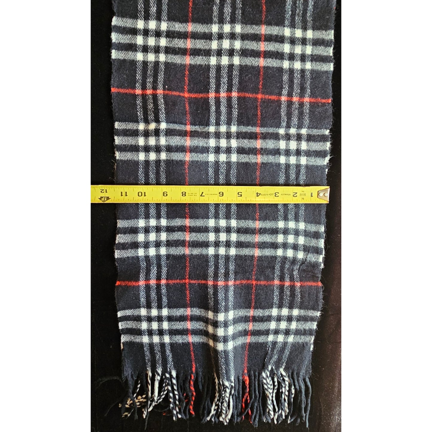 BURBERRYs of London 100% Lambswool Blue & Red Scarf Nova Check Vintage (2)