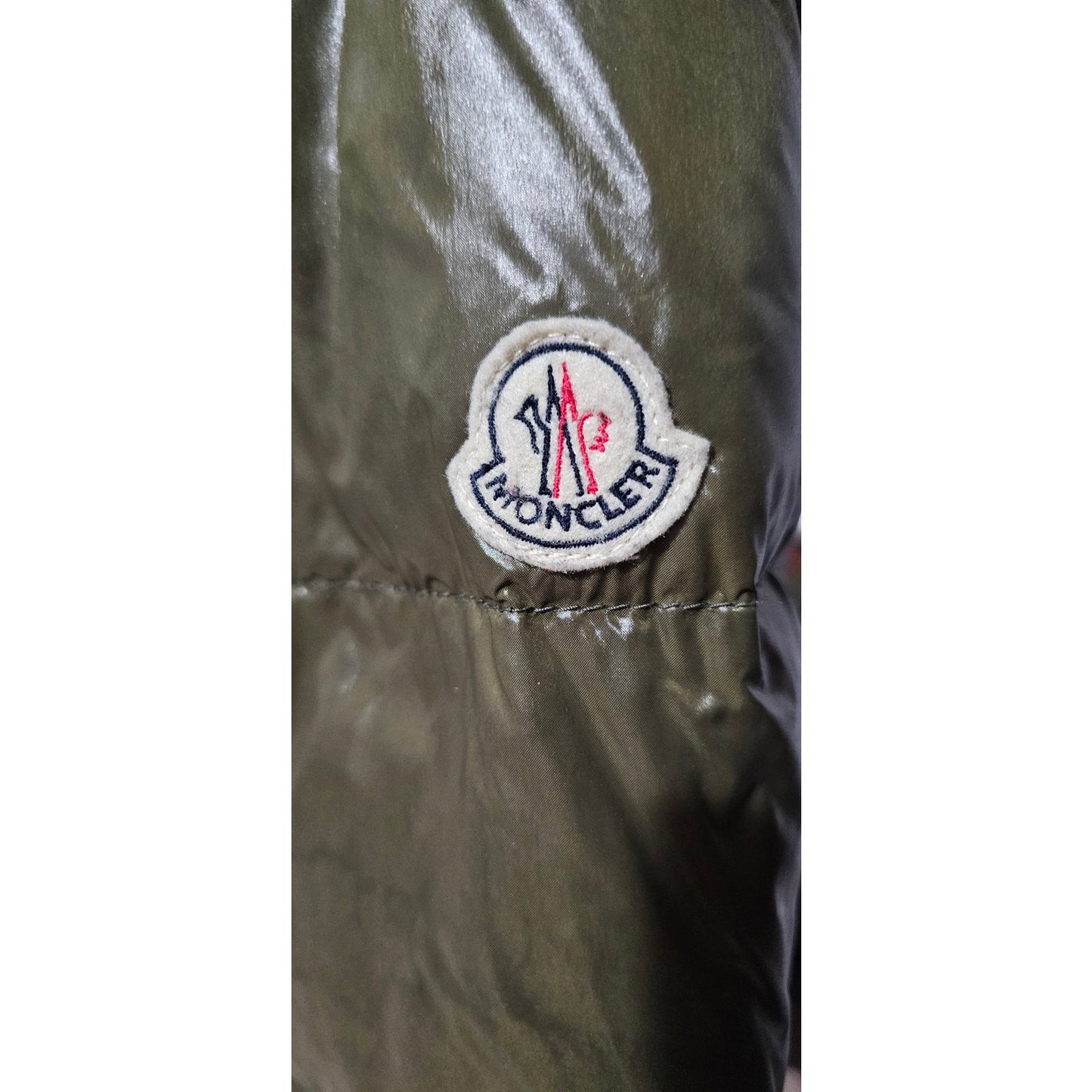 Moncler Down Hooded Jacket with Genuine Fur Olive Green