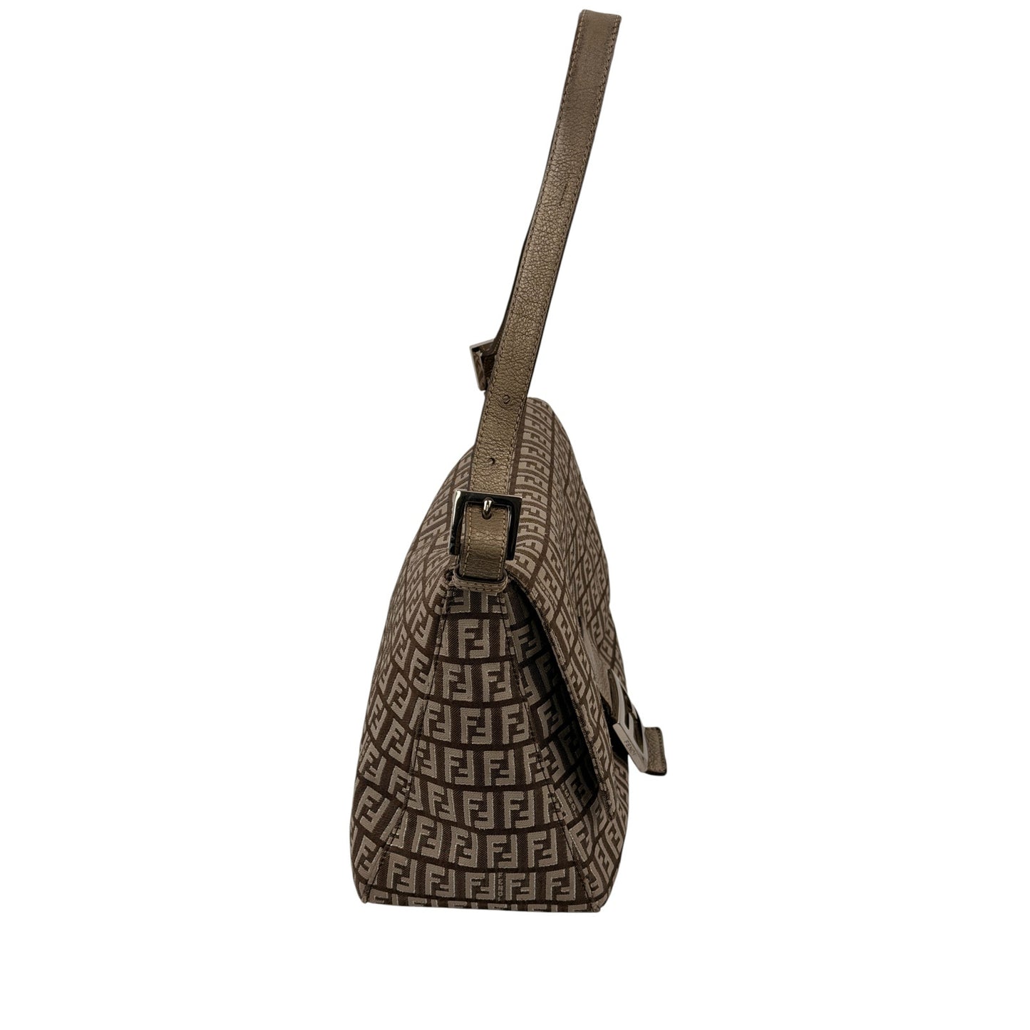 Fendi Beige/Brown Zucchino Fabric and Leather Mama Baguette Bag