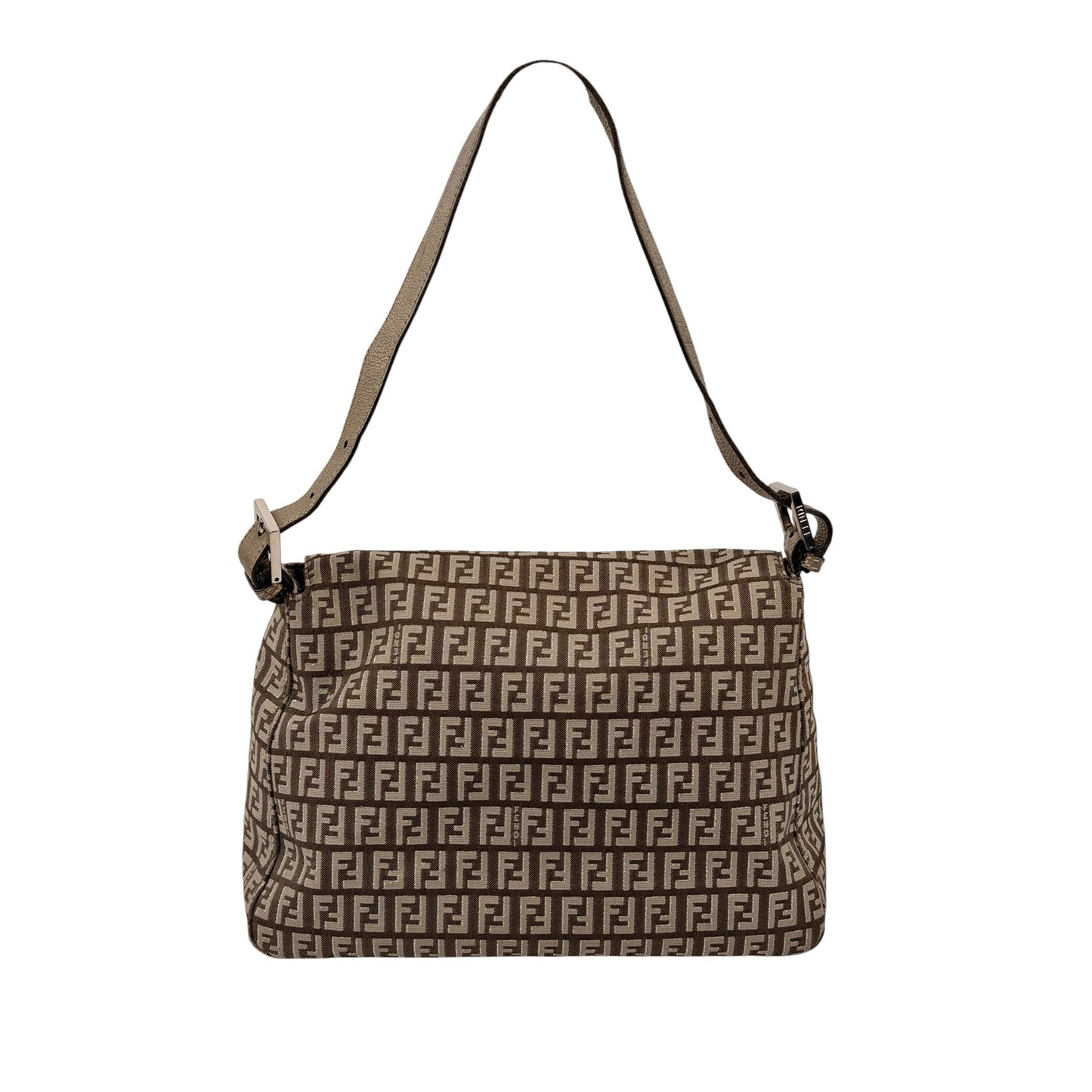 Fendi Beige/Brown Zucchino Fabric and Leather Mama Baguette Bag
