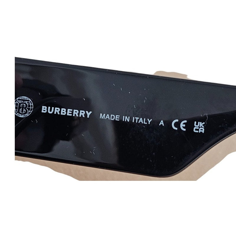 Burberry BE4410 square-frame sunglasses in black acetate with dark grey gradient lenses