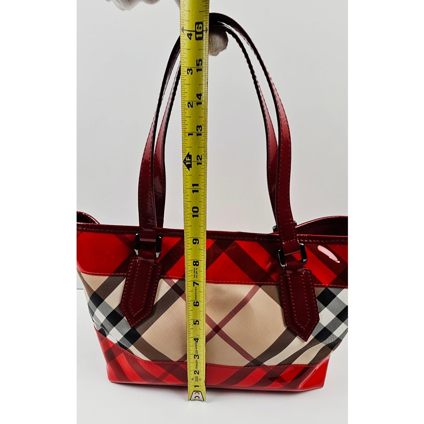 Burberry Red Nova Check Coated Canvas/Vinyl Tote