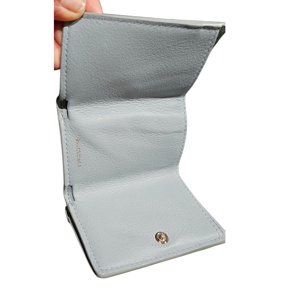 Balenciaga Papier Compact Wallet Blue Leather