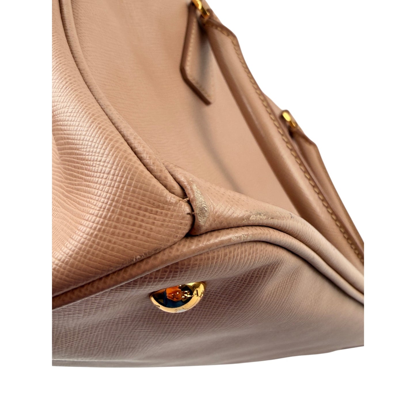 Prada  Nude/Pink Saffiano Leather Galleria Double Zip