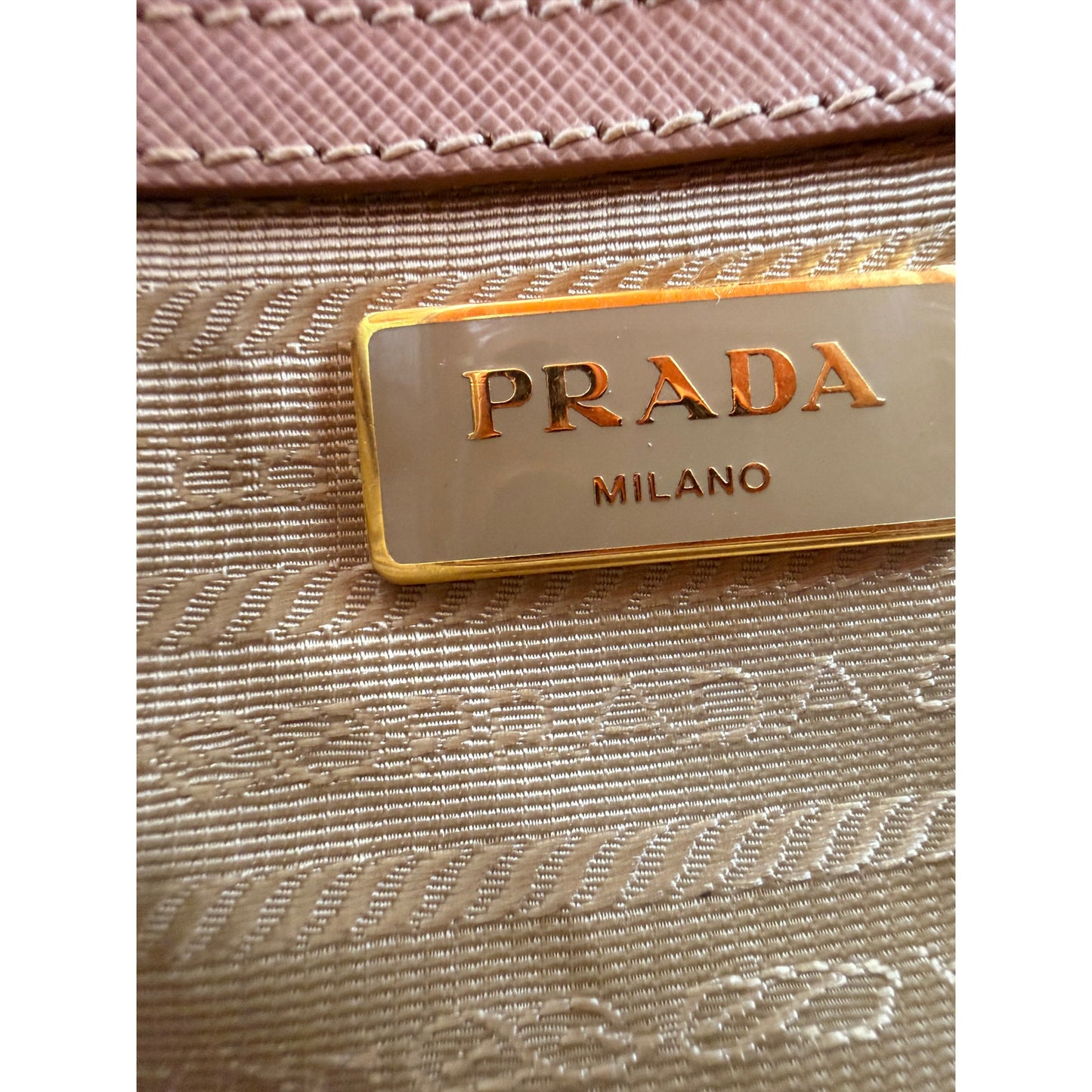 Prada  Nude/Pink Saffiano Leather Galleria Double Zip