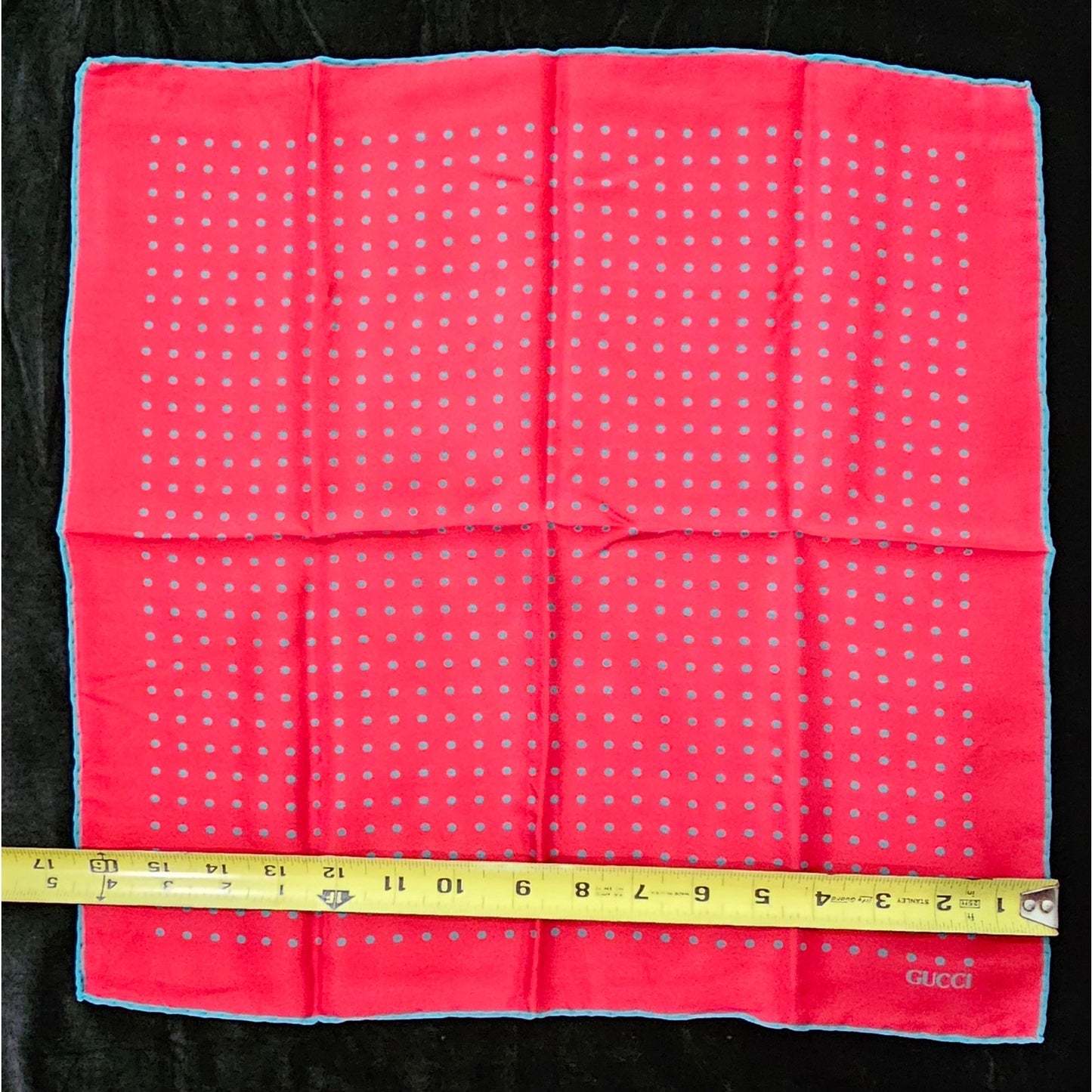 Gucci Silk Polka Dot Pocket Square /Handkerchief