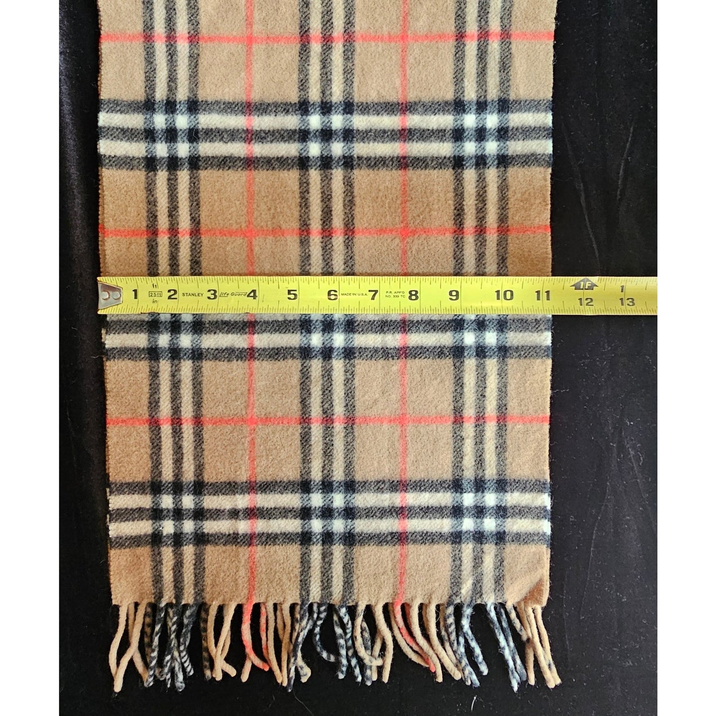 BURBERRYs of London 100% Cashmere Scarf Shawl Nova Check Beige Vintage Made in England