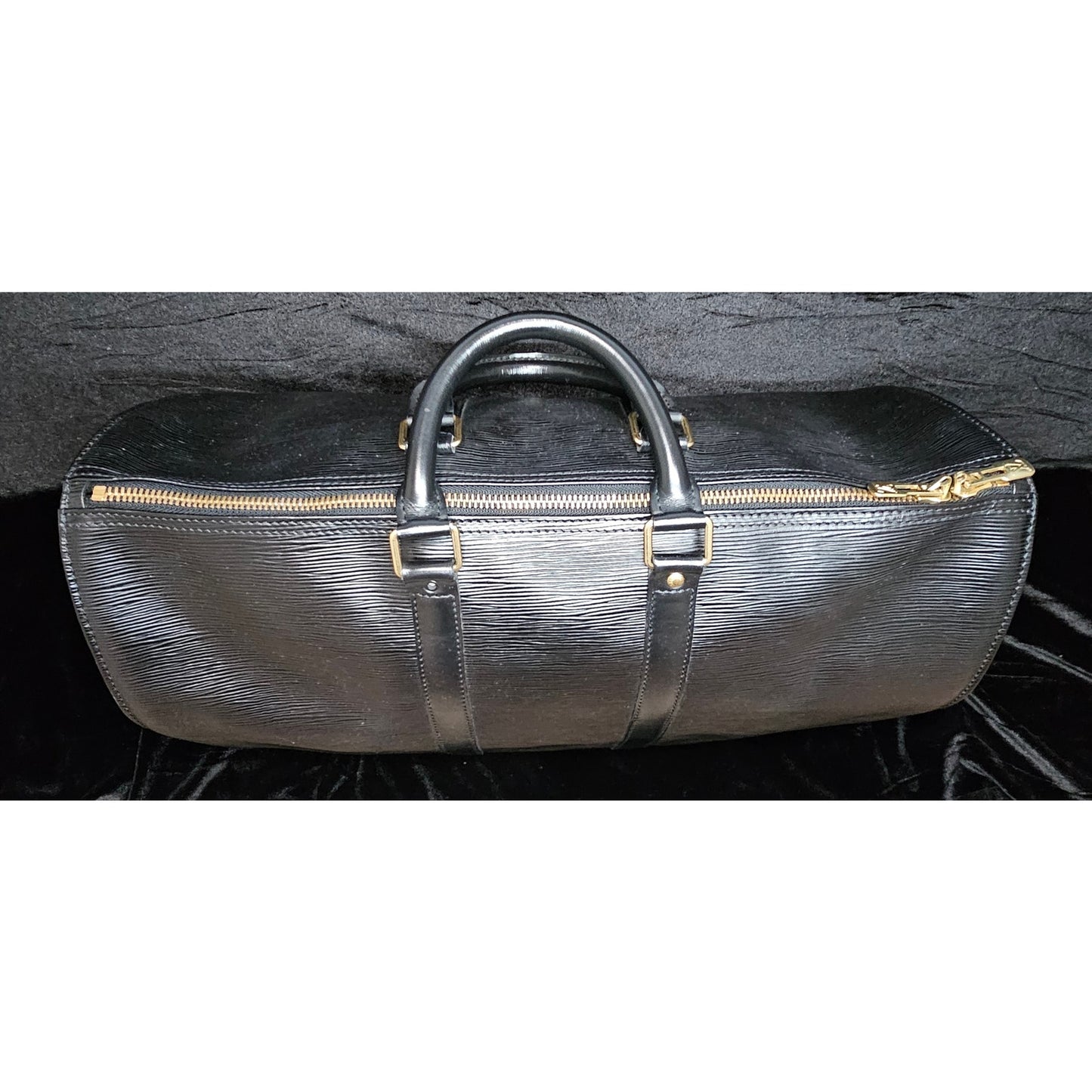 LOUIS VUITTON Epi Keepall 45 Boston Bag Black