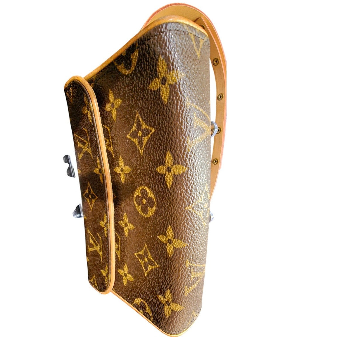 Louis Vuitton Pochette Florentine Monogram (With Snap Leather Belt) Brown XS