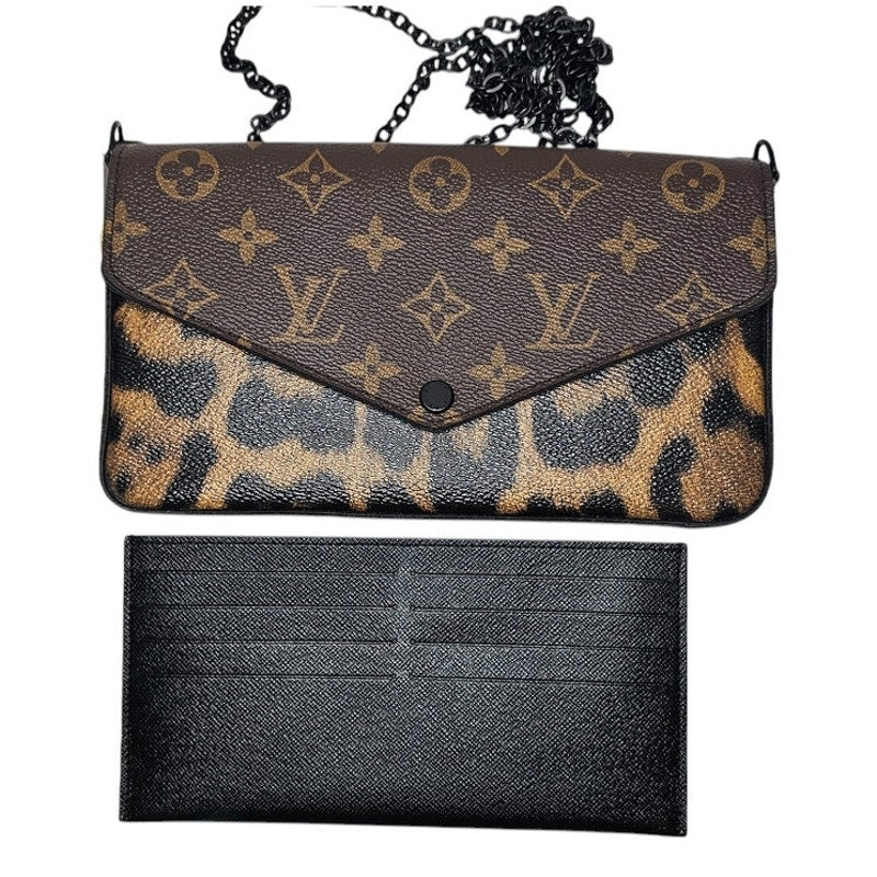 Louis Vuitton Felicie Pochette Monogram Canvas and Wild Animal Print