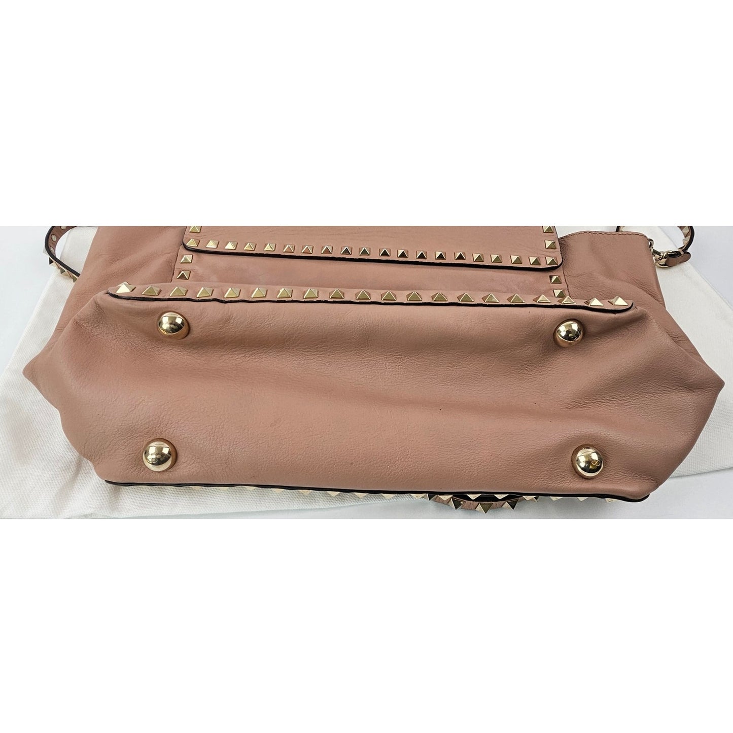 Valentino Taupe Leather Rockstud Crossbody Bag