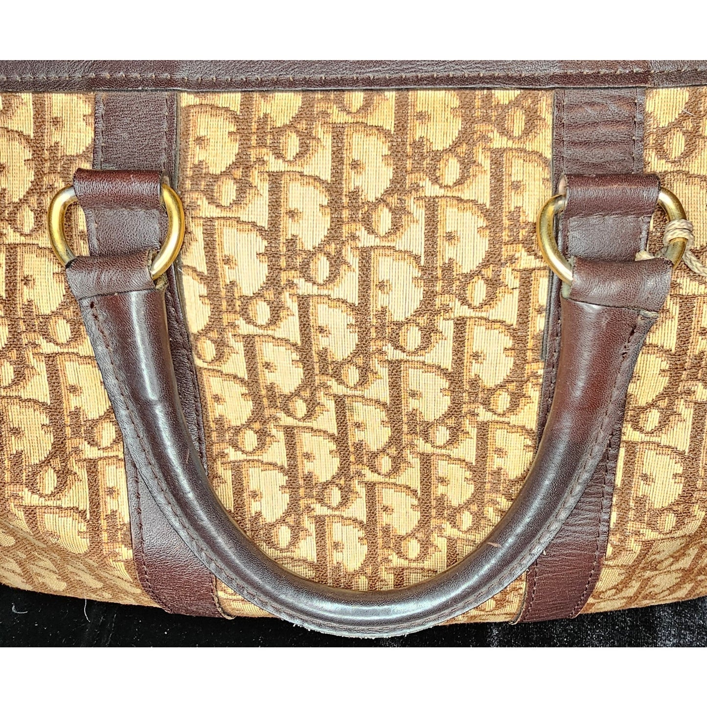 CHRISTIAN DIOR 1960s RARE Early Oblique Monogram Box Travel Bag