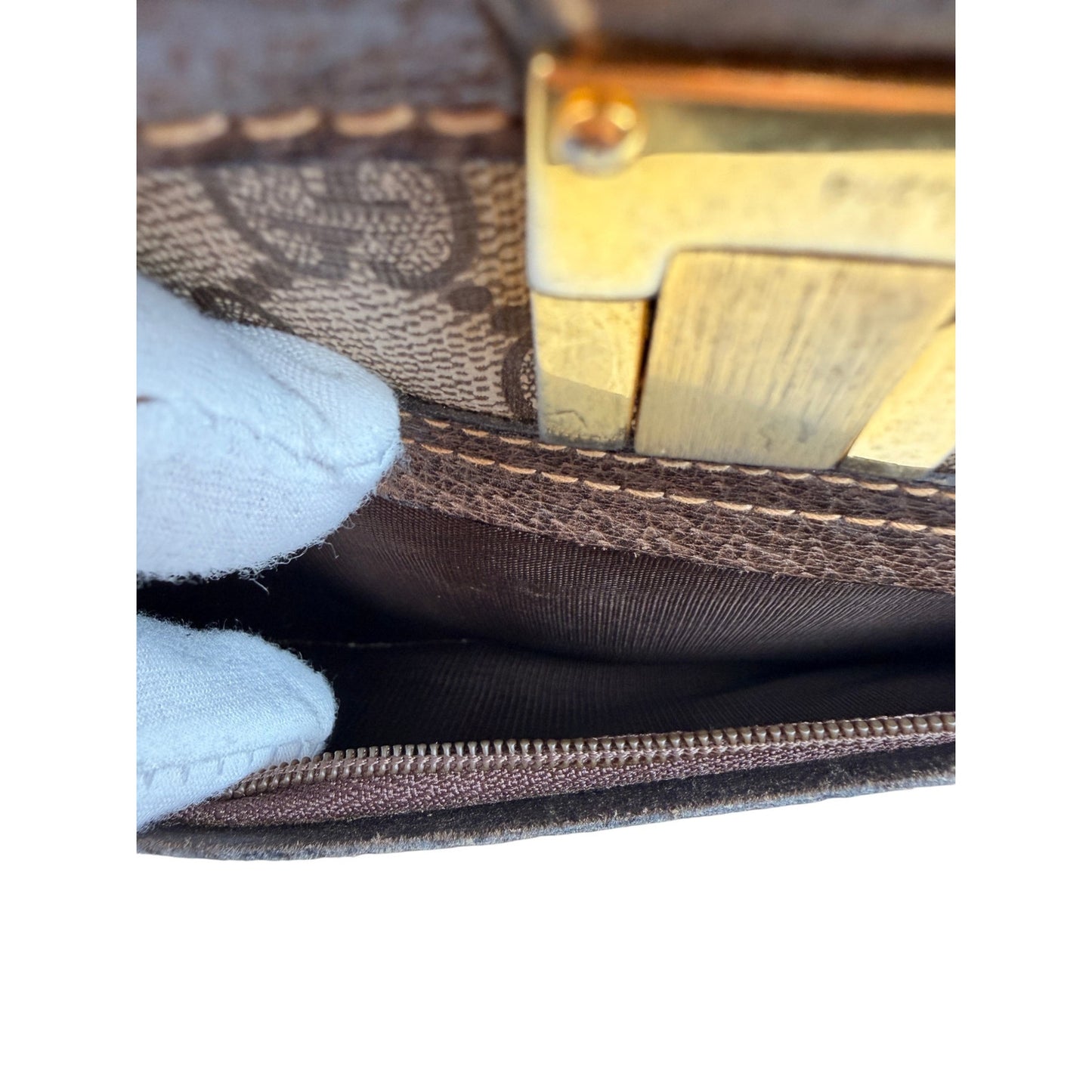 Gucci Vintage Vertical Canvas Shoulder Bag with Monogram and Stripes