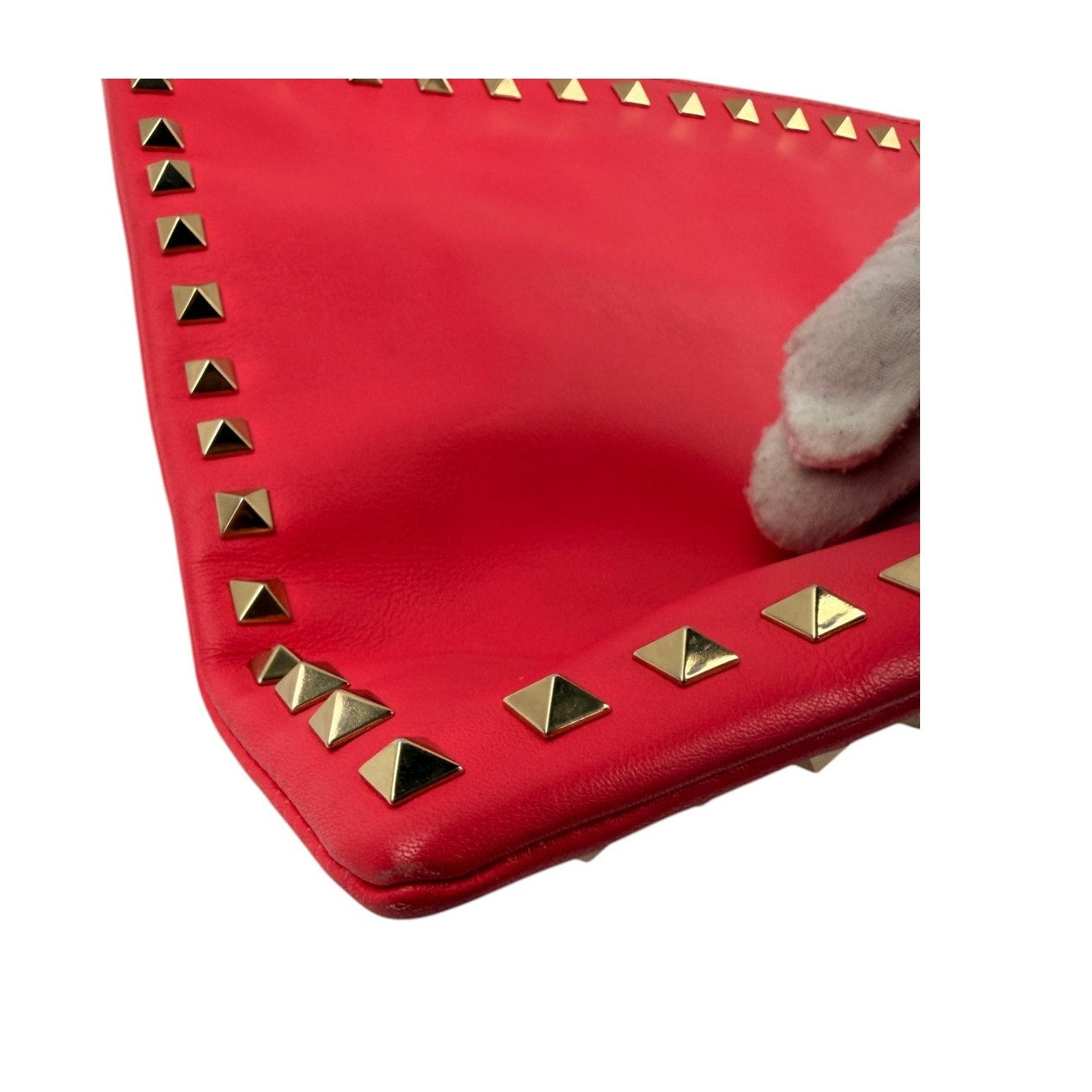 Valentino Nappa Leather Rockstud Large Clutch Bag