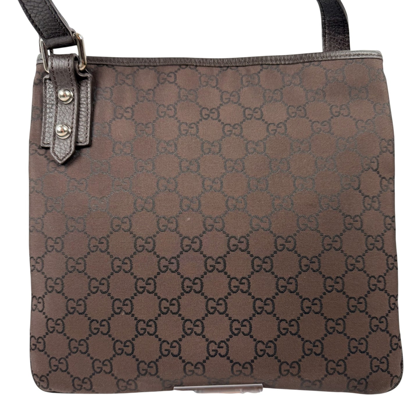 Gucci Monogram Jolicoeur Charm Messenger Crossbody brown bag