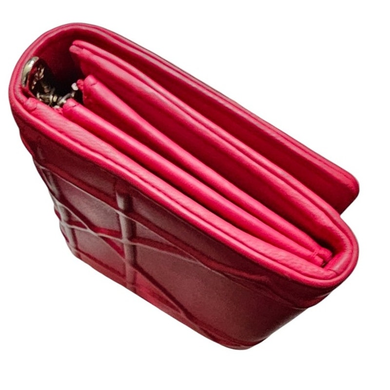 Christian Dior Diorama Trifold Wallet in Pink Leather