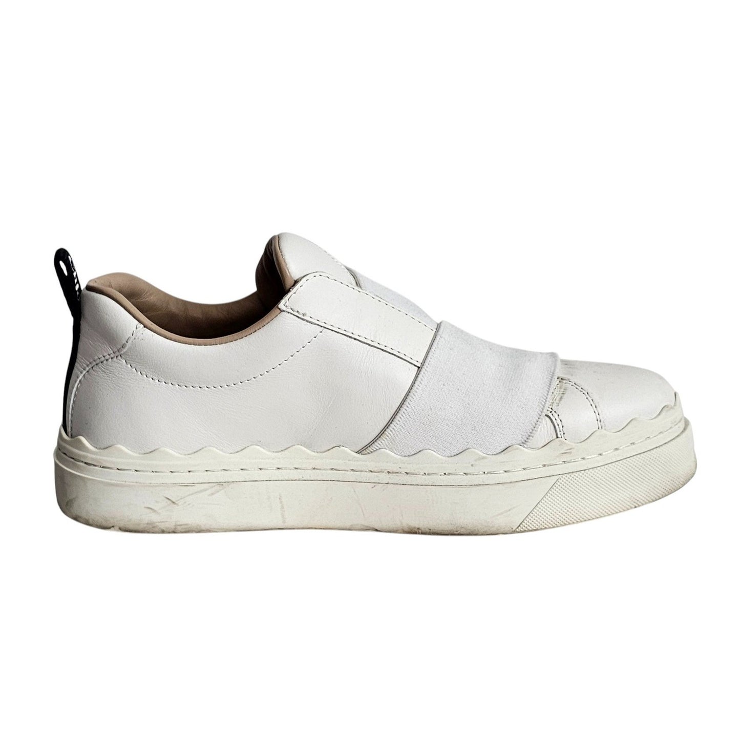Chloé Lauren logo-strap leather slip-on sneaker Size 35