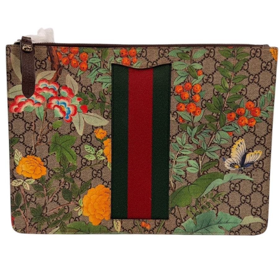 Gucci Multicolor Tian GG Supreme Canvas and Leather Clutch Bag