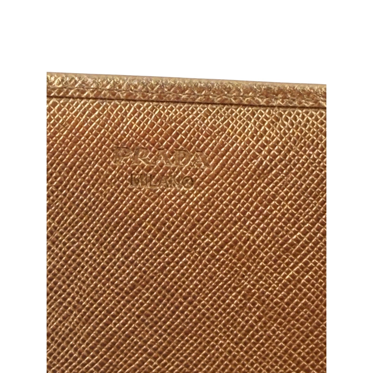 Prada Saffiano Metallic Leather Continental Wallet in gold