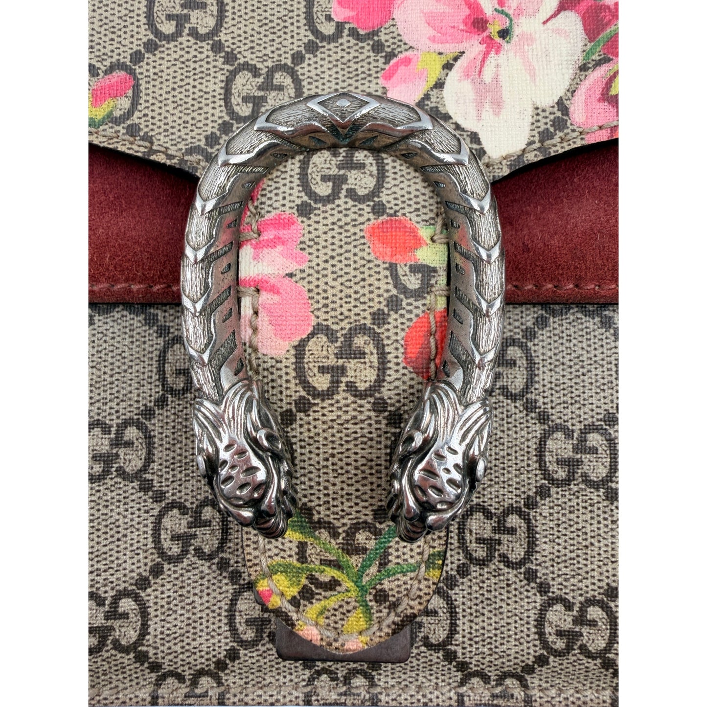 Gucci Beige/Pink GG Blooms Coated Canvas Mini Dionysus Bag