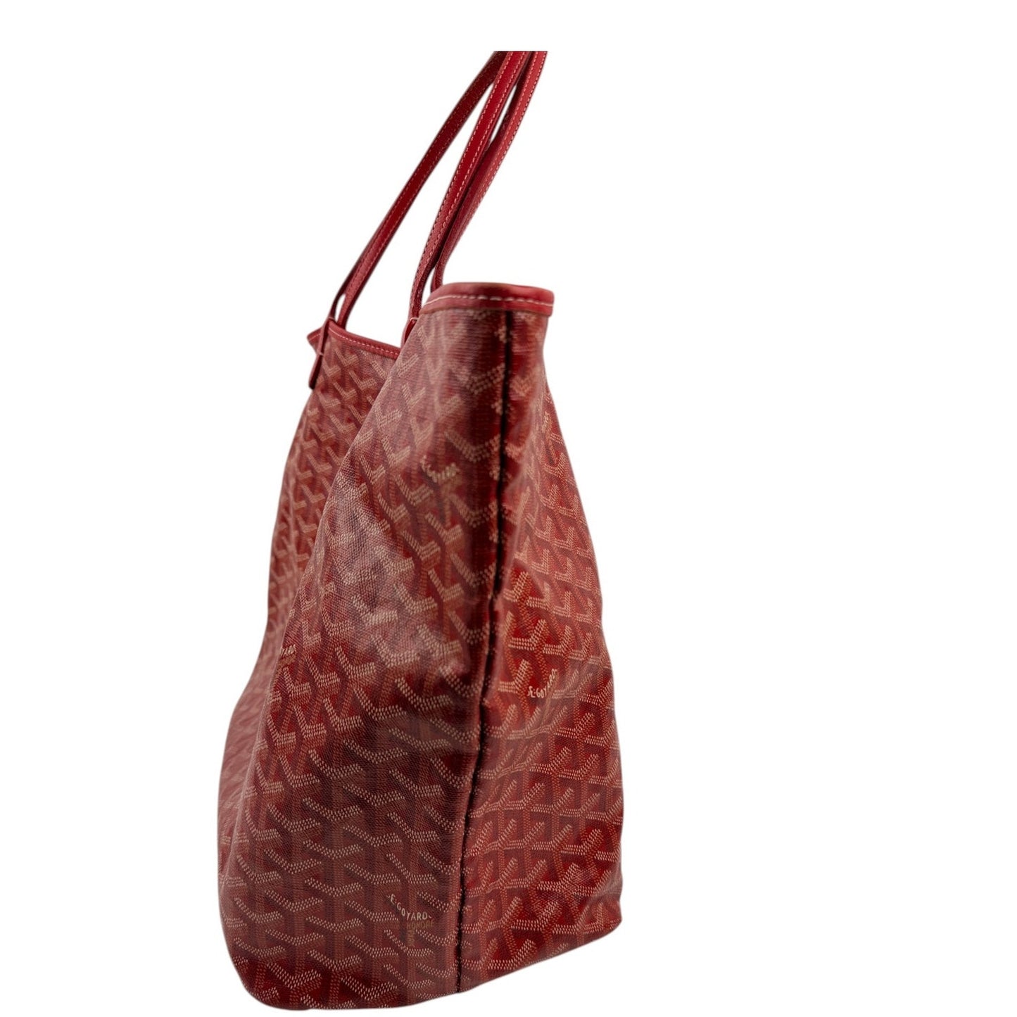 GOYARD Herringbone Saint Louis GM Tote Bag PVC with Pouch Red