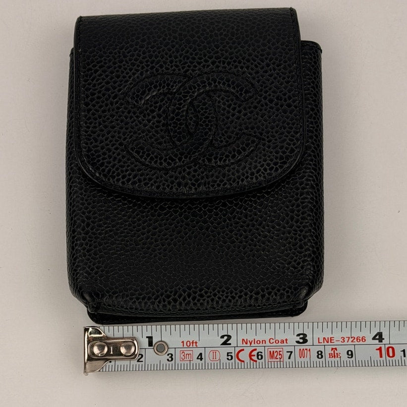 Chanel Black Caviar Leather CC Cigarette Case