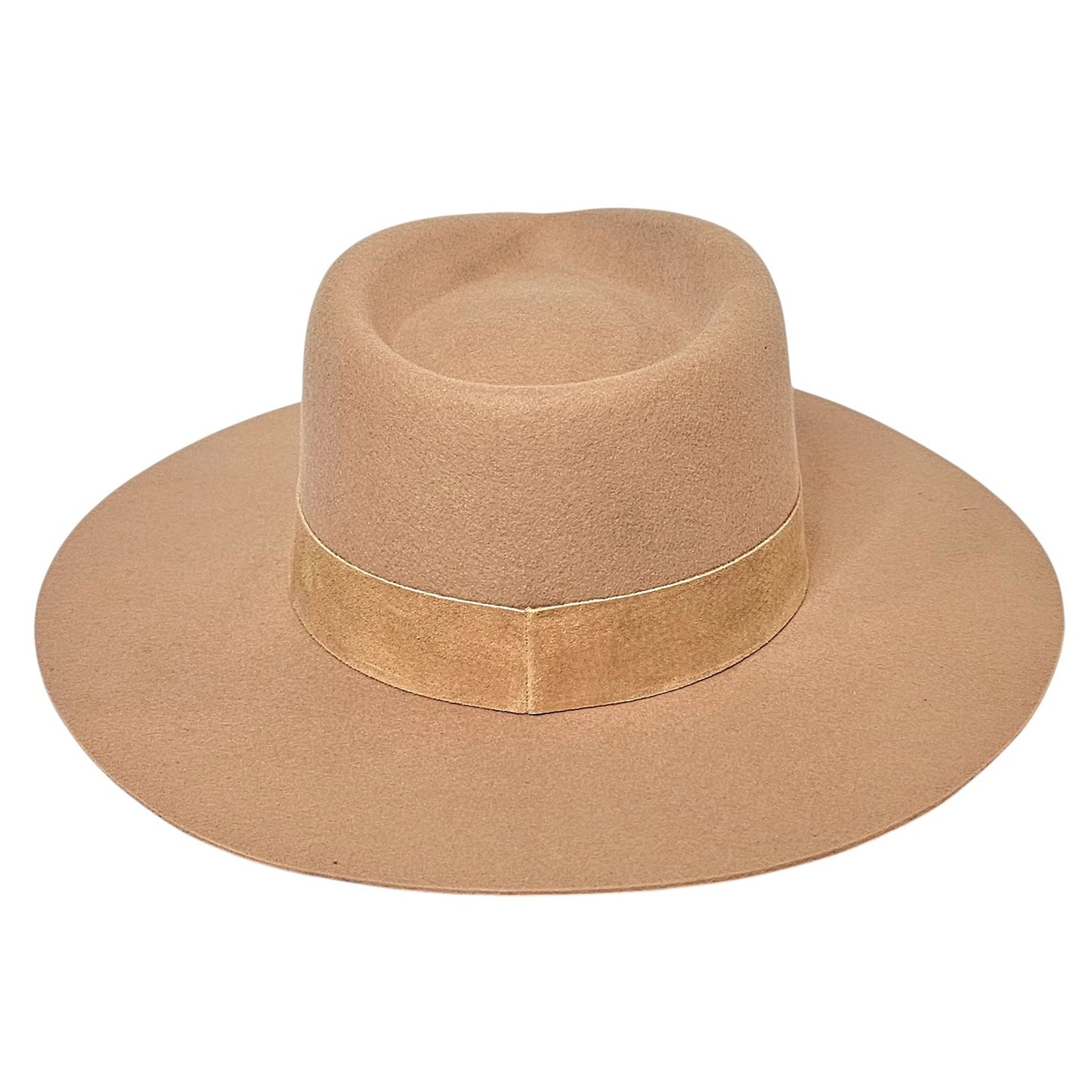 Lack of Color The Mirage Fedora Hat in a tan color with a tonal suede band