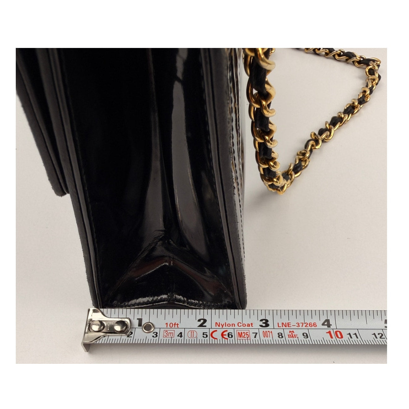 Chanel  Vintage CC Black Patent Envelope Flap Bag