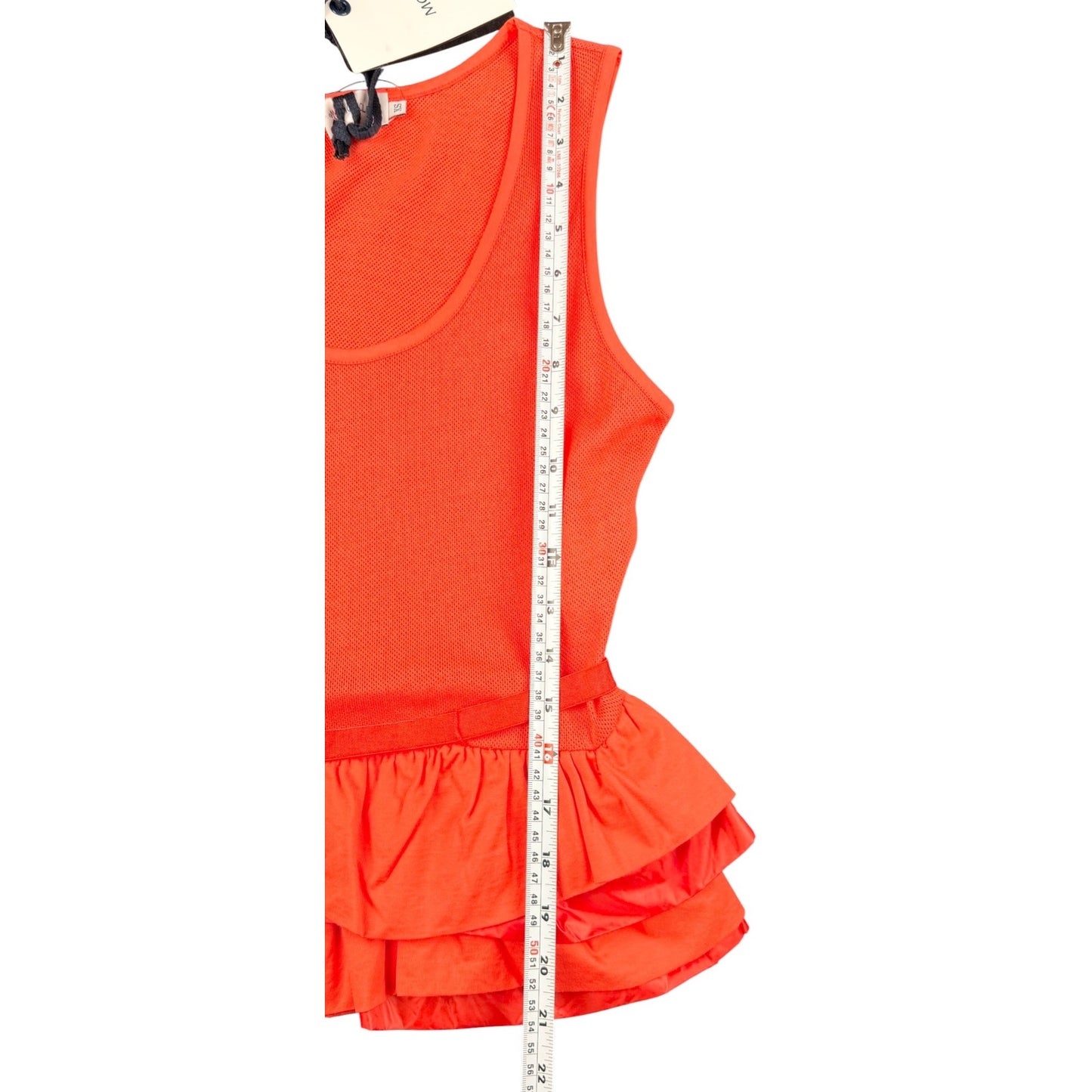 Moncler Orange Cotton Frill Tank Top Sz XS