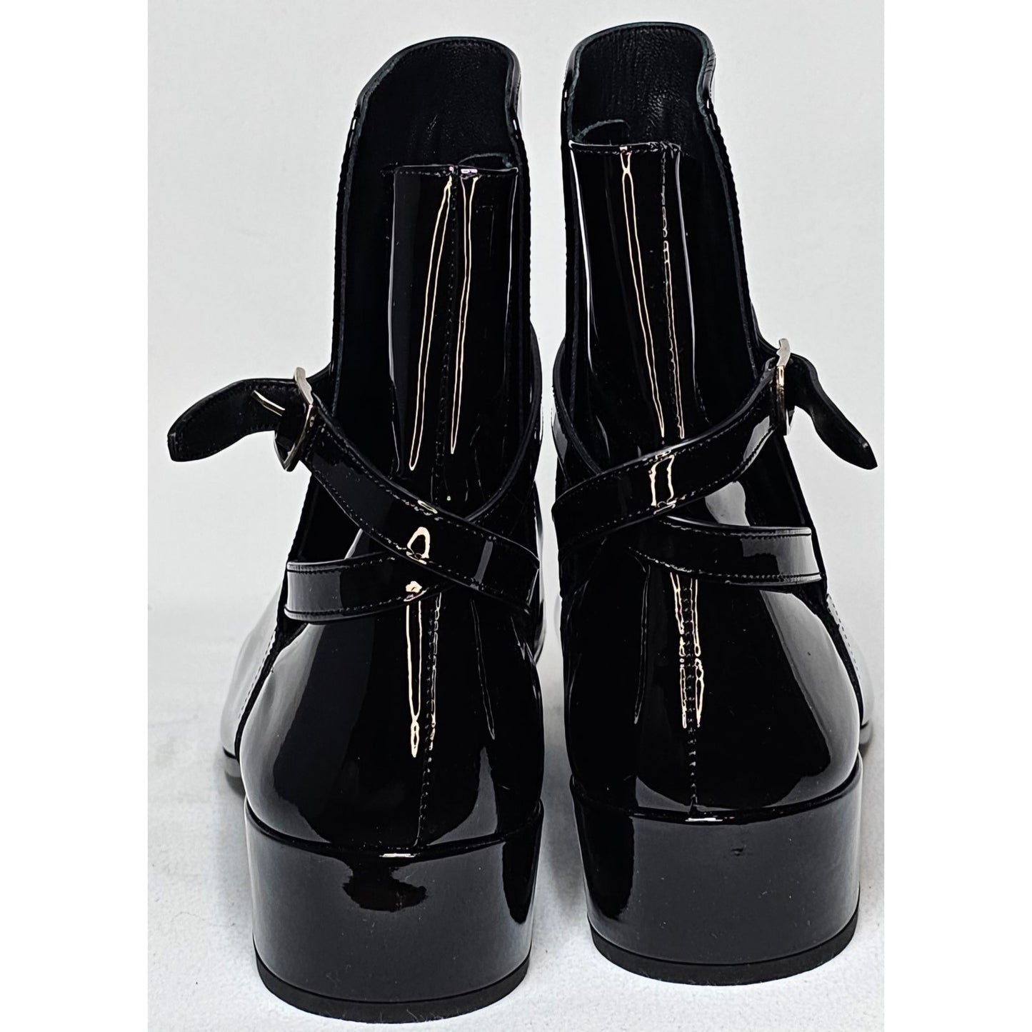 Saint Laurent Clementi Ankle Boot in black patent leathe