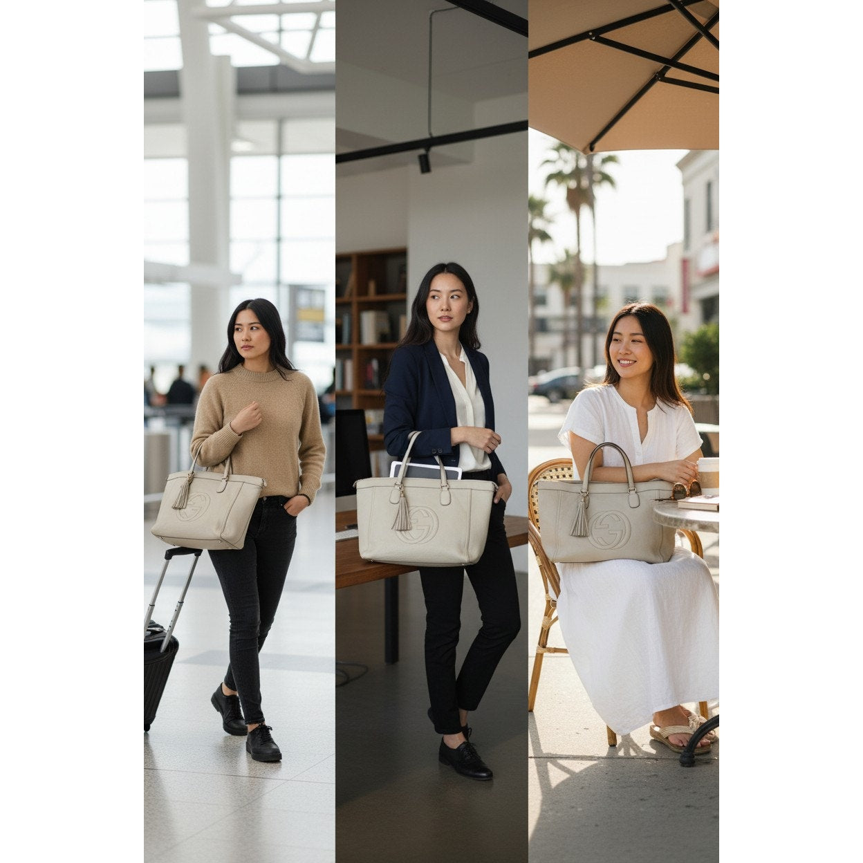 Gucci  Interlocking GG Soho Leather Handbag Ivory