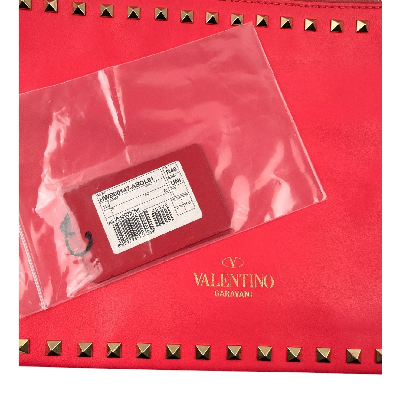 Valentino Nappa Leather Rockstud Large Clutch Bag