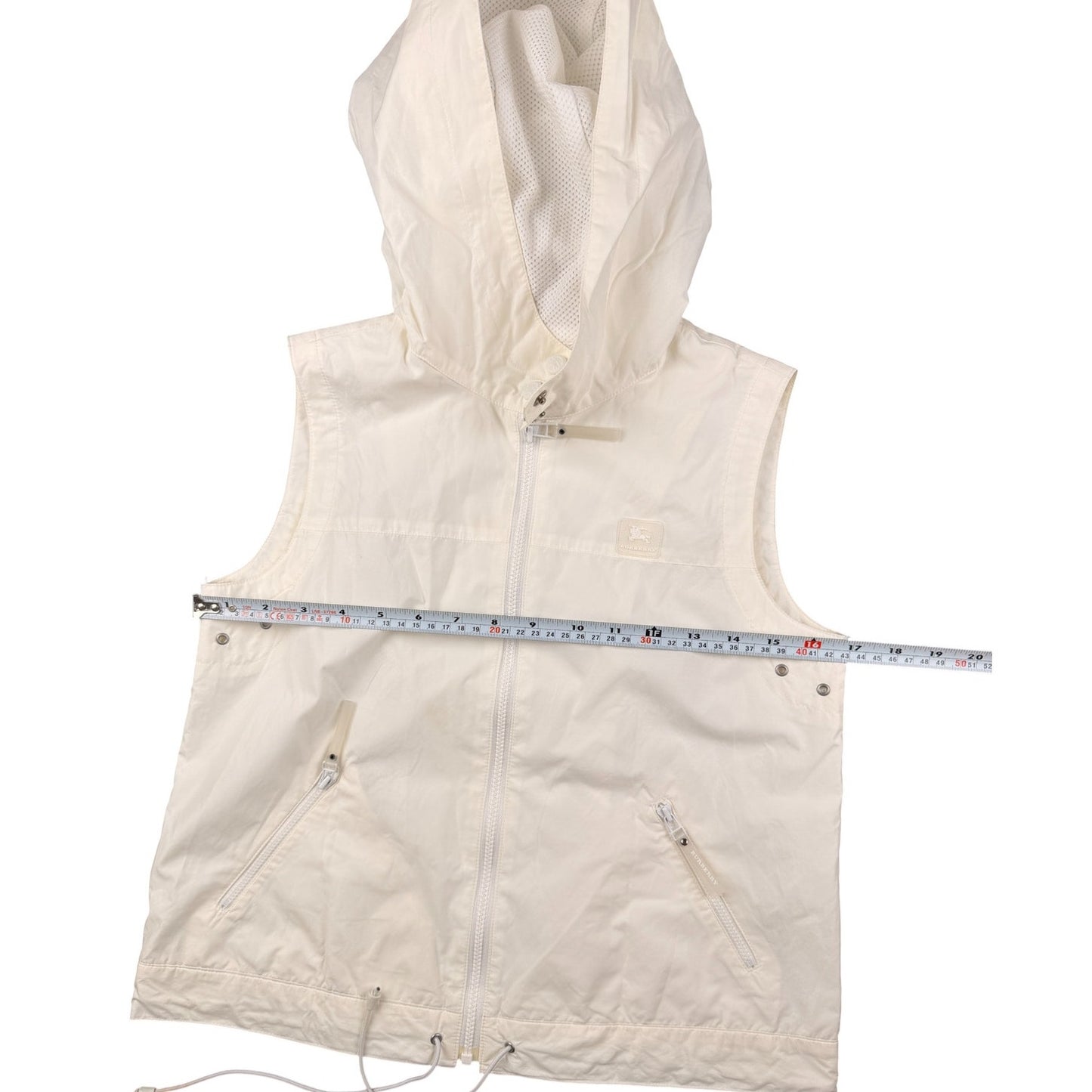 Burberry Hooded Lest Sleeveless White Vintage Vest XS Women
