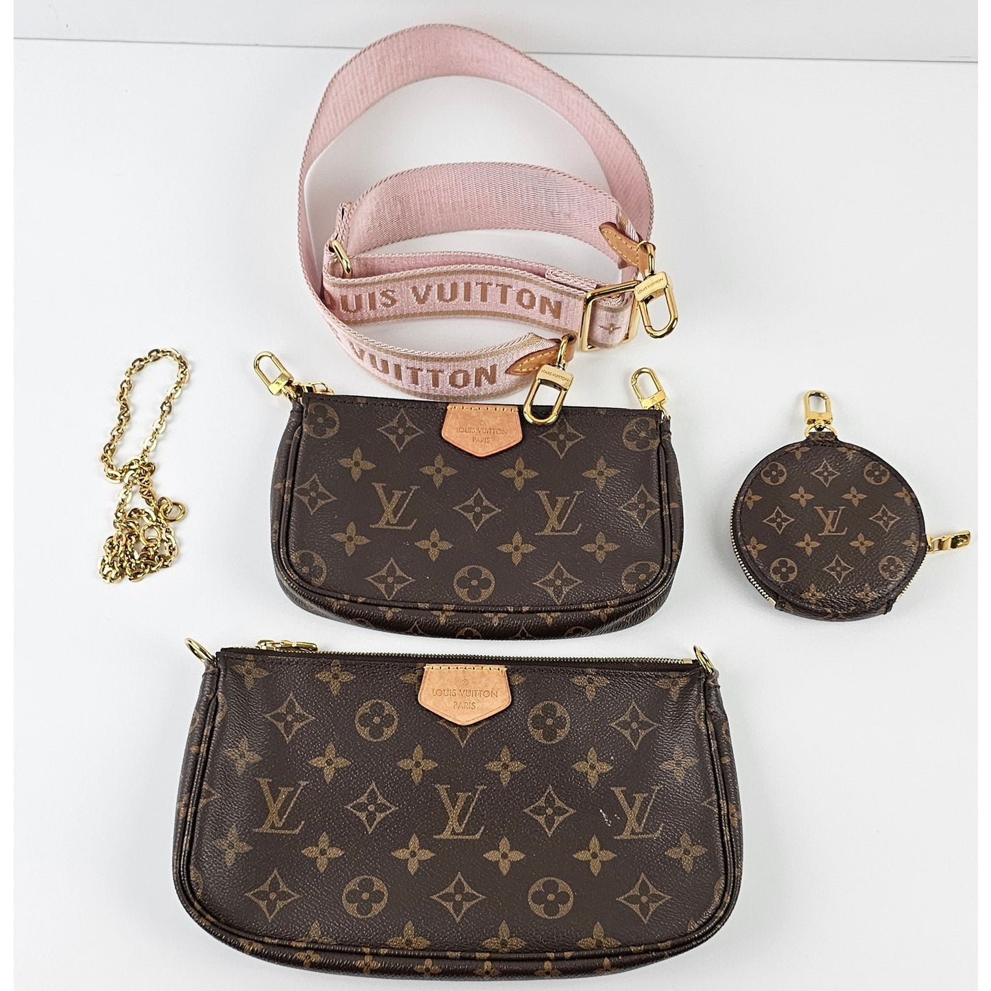 Louis Vuitton  Monogram Multi Pochette Accessories Rose Clair
