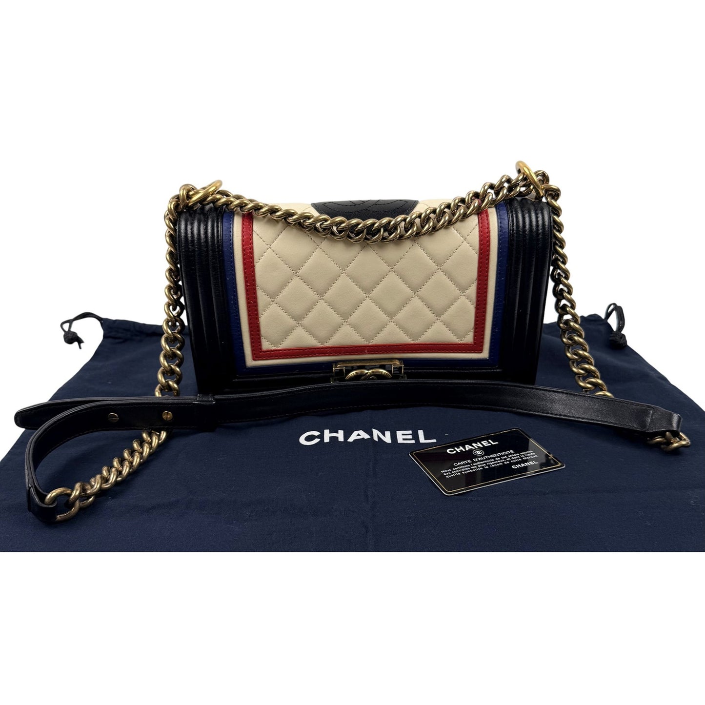 Chanel Lambskin Quilted Crest Embellished Boy Flap bag LIMITED EDITION