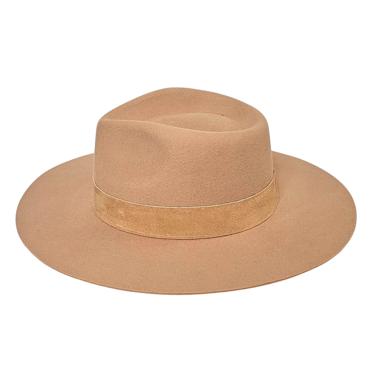 Lack of Color The Mirage Fedora Hat in a tan color with a tonal suede band