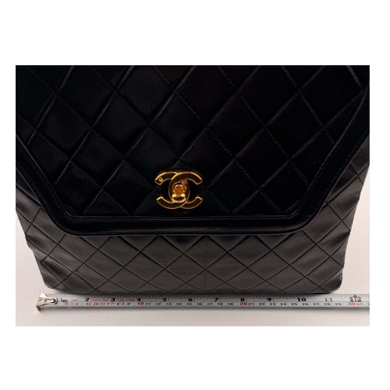 Chanel Vintage Black Quilted Trapezoid Flap Shoulder Bag with Wallet
